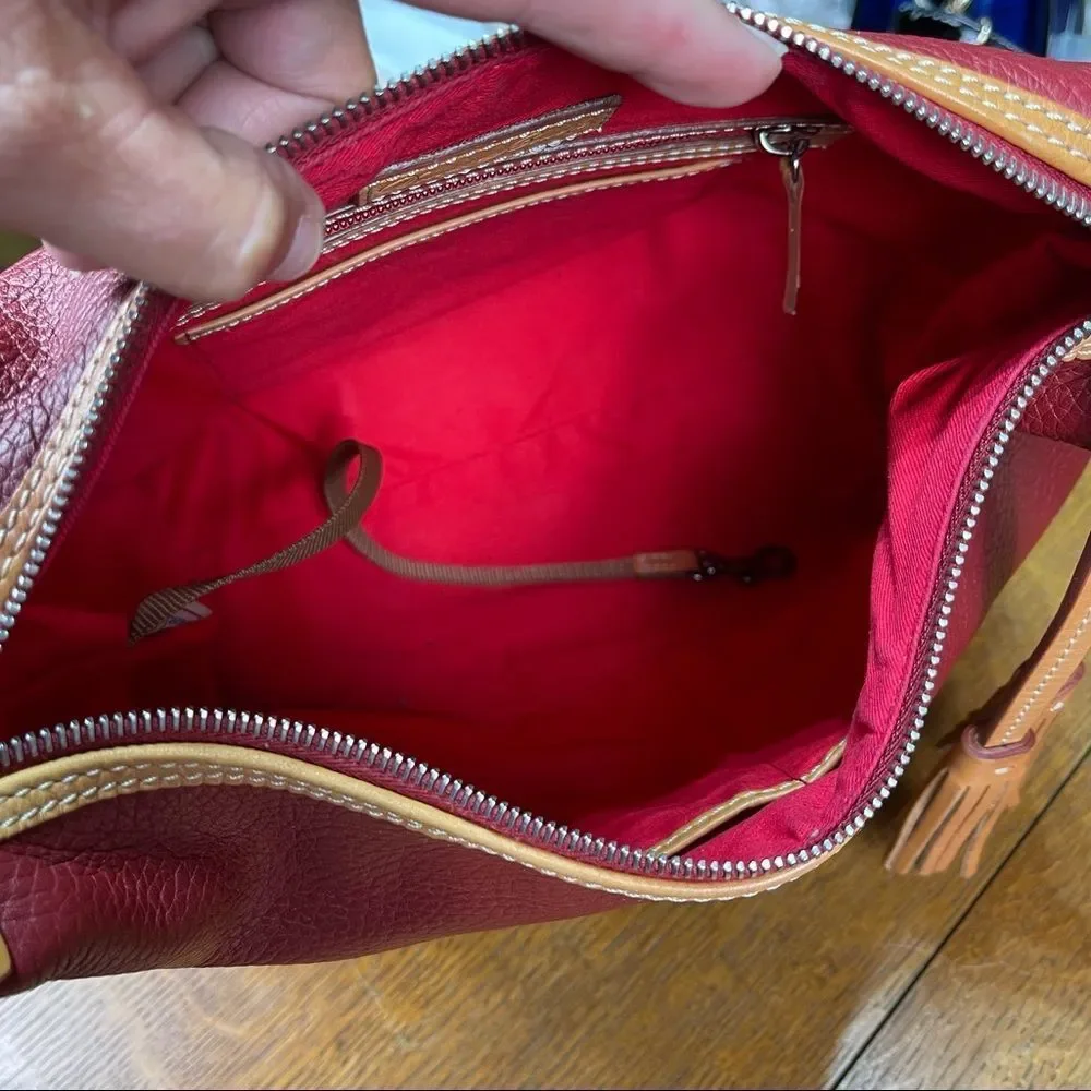 Dooney & Bourke Patterson Leather PAIGE Sac Hobo Shoulder Bag Tassel Wine Color